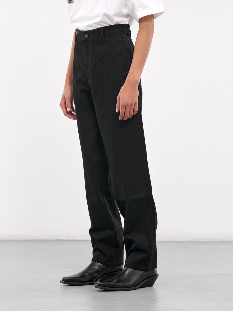 Straight Leg Denim Trousers (0754-D013-BLACK)