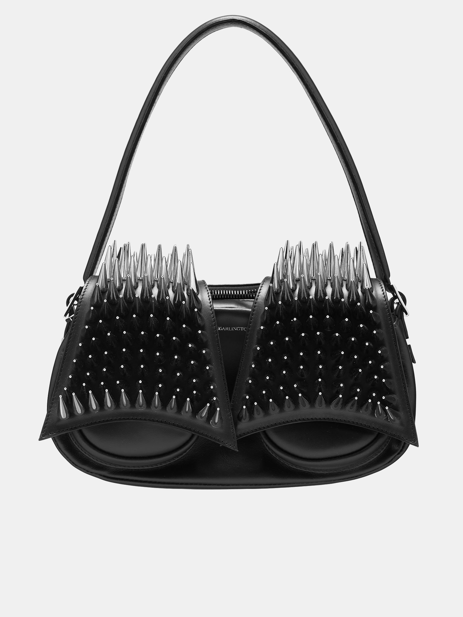 Kikka Stud Leather Bag (ACC-024-E2-JET-BLACK-CHROME)