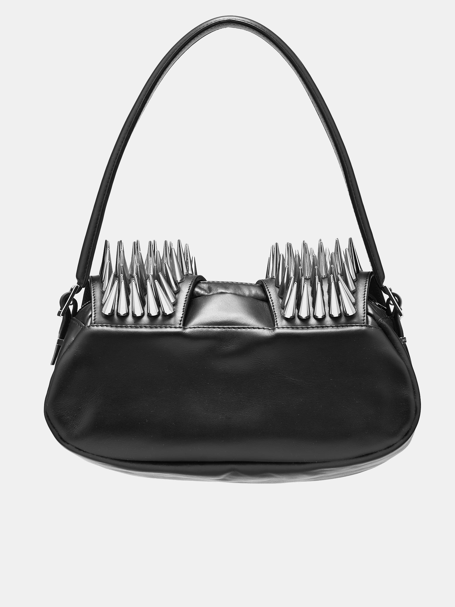 Kikka Stud Leather Bag (ACC-024-E2-JET-BLACK-CHROME)