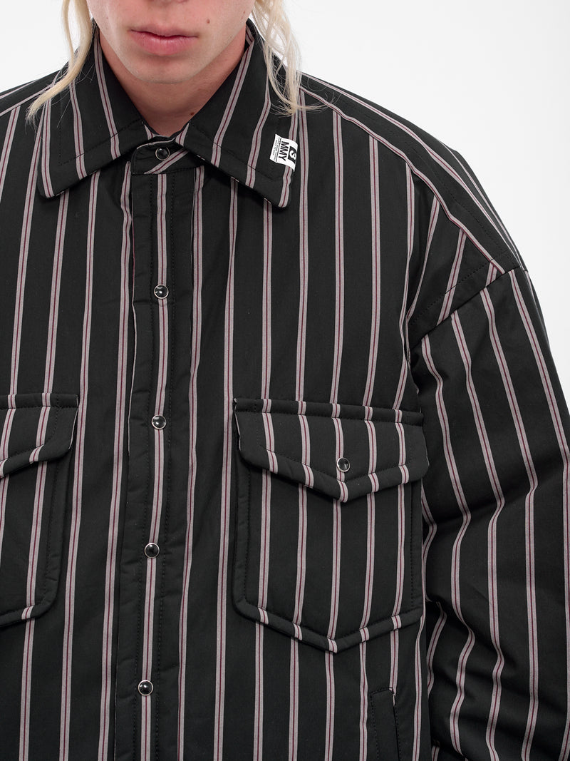 Black Striped Padded Overshirt (J15SH185-BLACK)