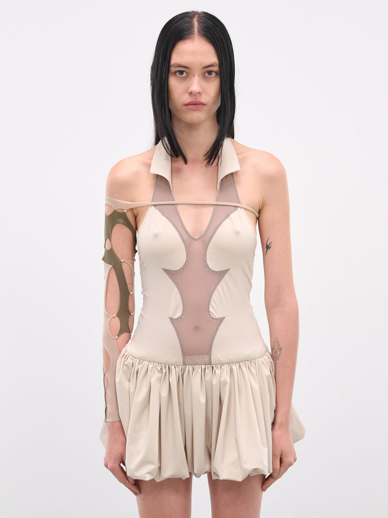 Intarsia Knit Cut-Out Sleeve (MA01F-FICELLE-SAGE)