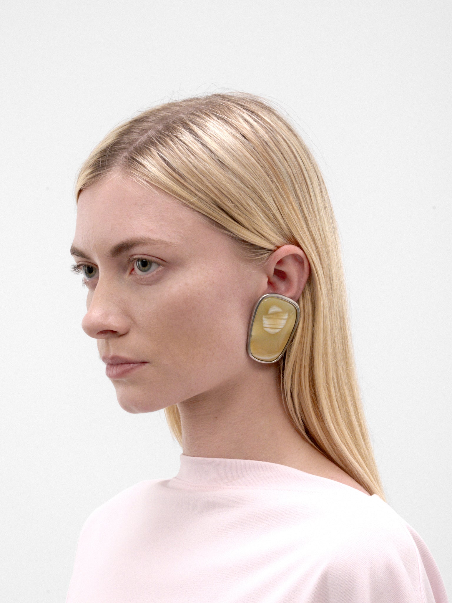 Cream Stone Earrings (AC-UX-JEW000004-SILVER-CREAM)