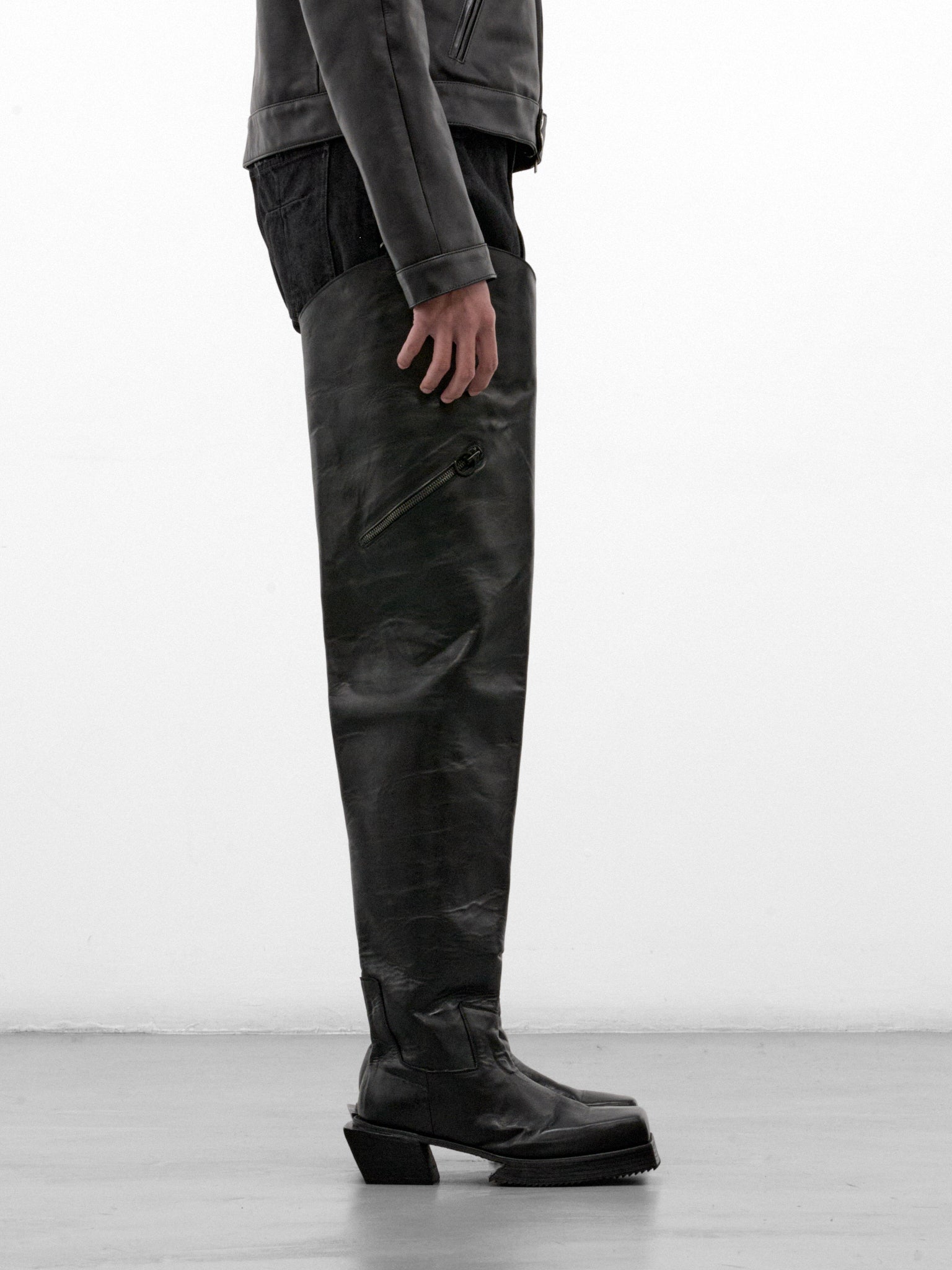 Black Leather Chaser High Boots (44-CHASER-BOOTS-BLACK)