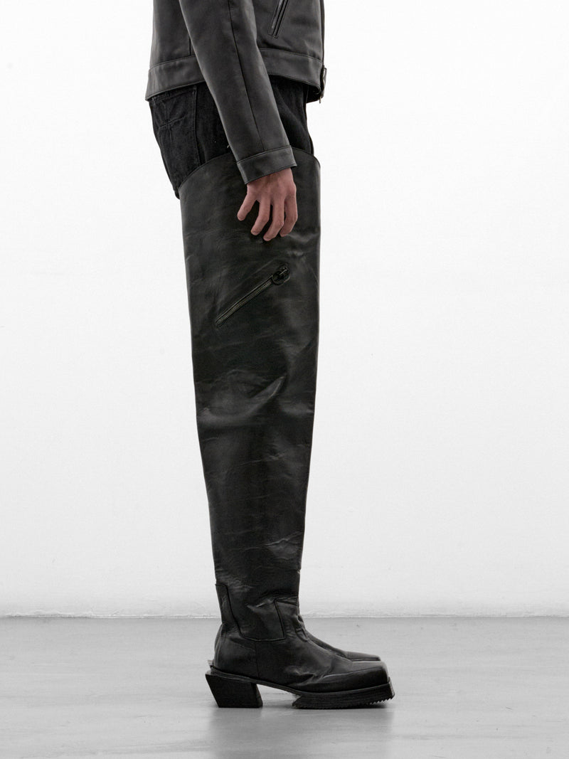Black Leather Chaser High Boots (44-CHASER-BOOTS-BLACK)