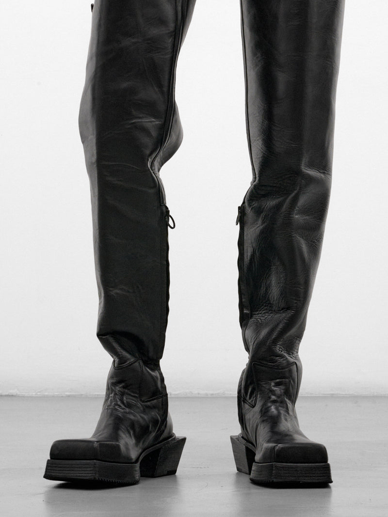 Black Leather Chaser High Boots (44-CHASER-BOOTS-BLACK)