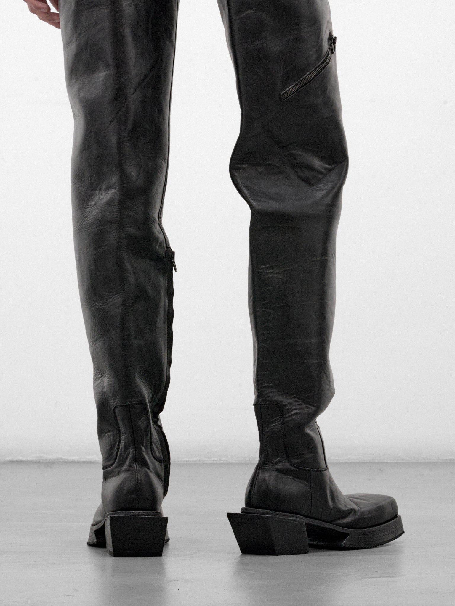 Black Leather Chaser High Boots (44-CHASER-BOOTS-BLACK)