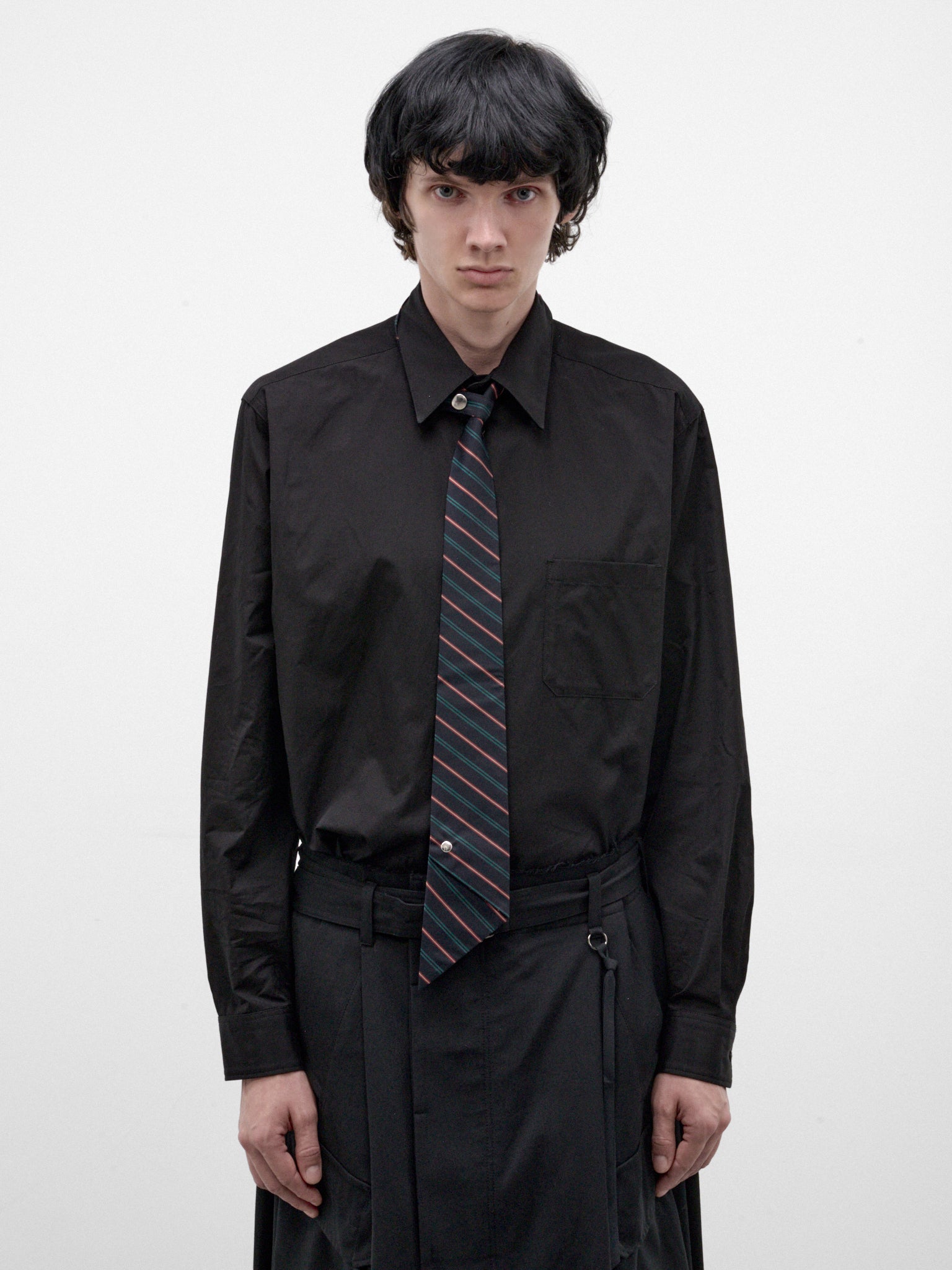 Navy Striped 'Not-Tie' Necktie (26A0403-GRN-RED)