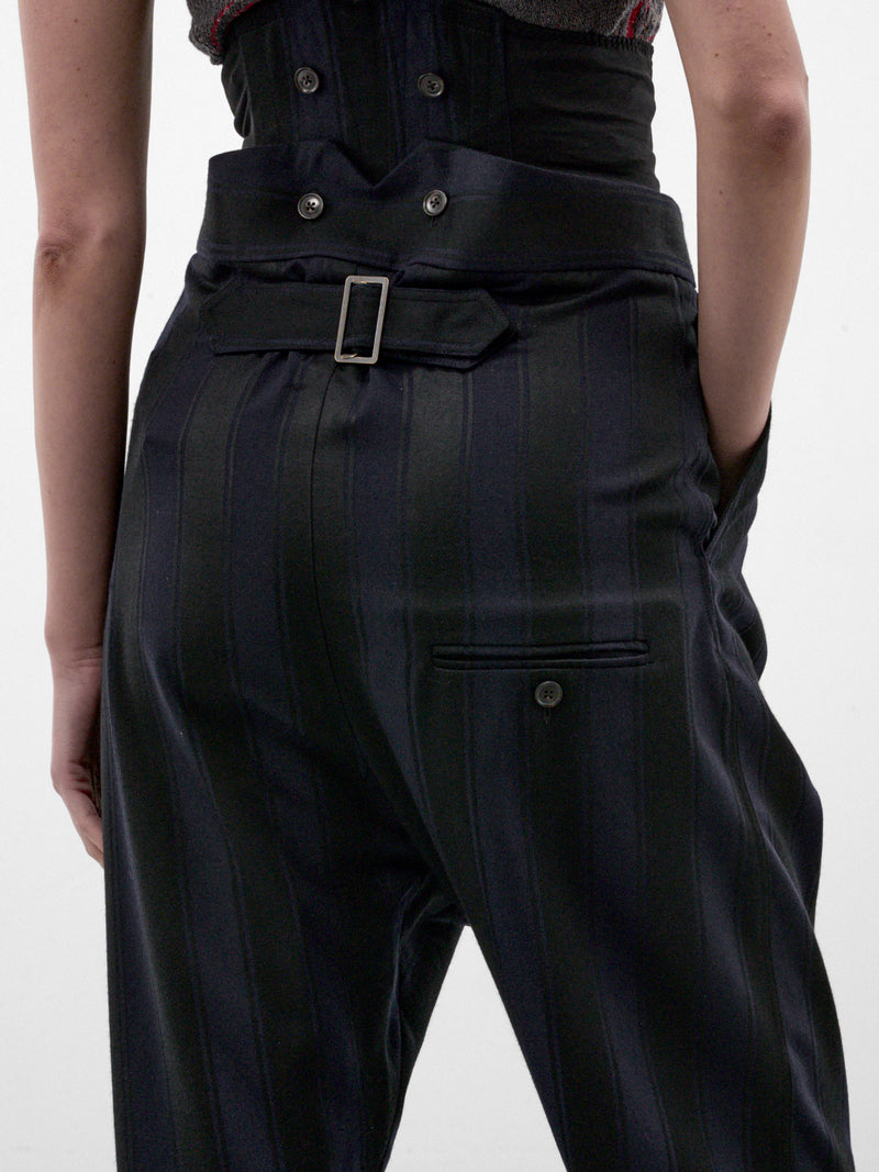 Navy Wool Pleated Wide Trousers (2F01002N-W01NH-MIDNIGHT-BLUE-B)