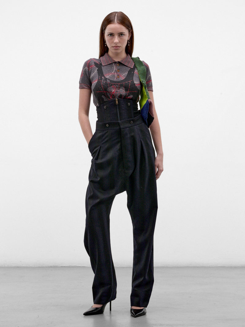 Navy Wool Pleated Wide Trousers (2F01002N-W01NH-MIDNIGHT-BLUE-B)