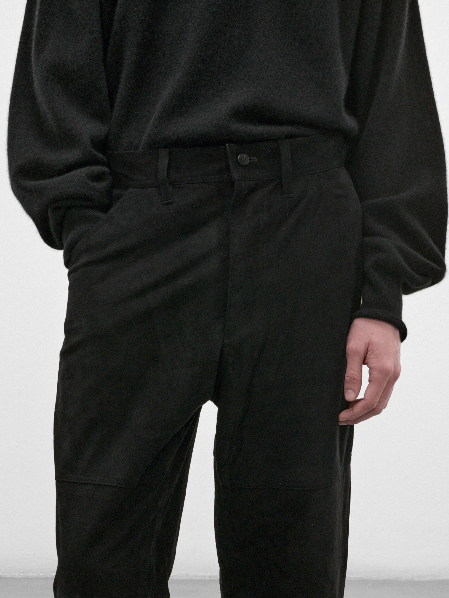 Black Wool Wide Trousers (C263F09P02-BLACK)