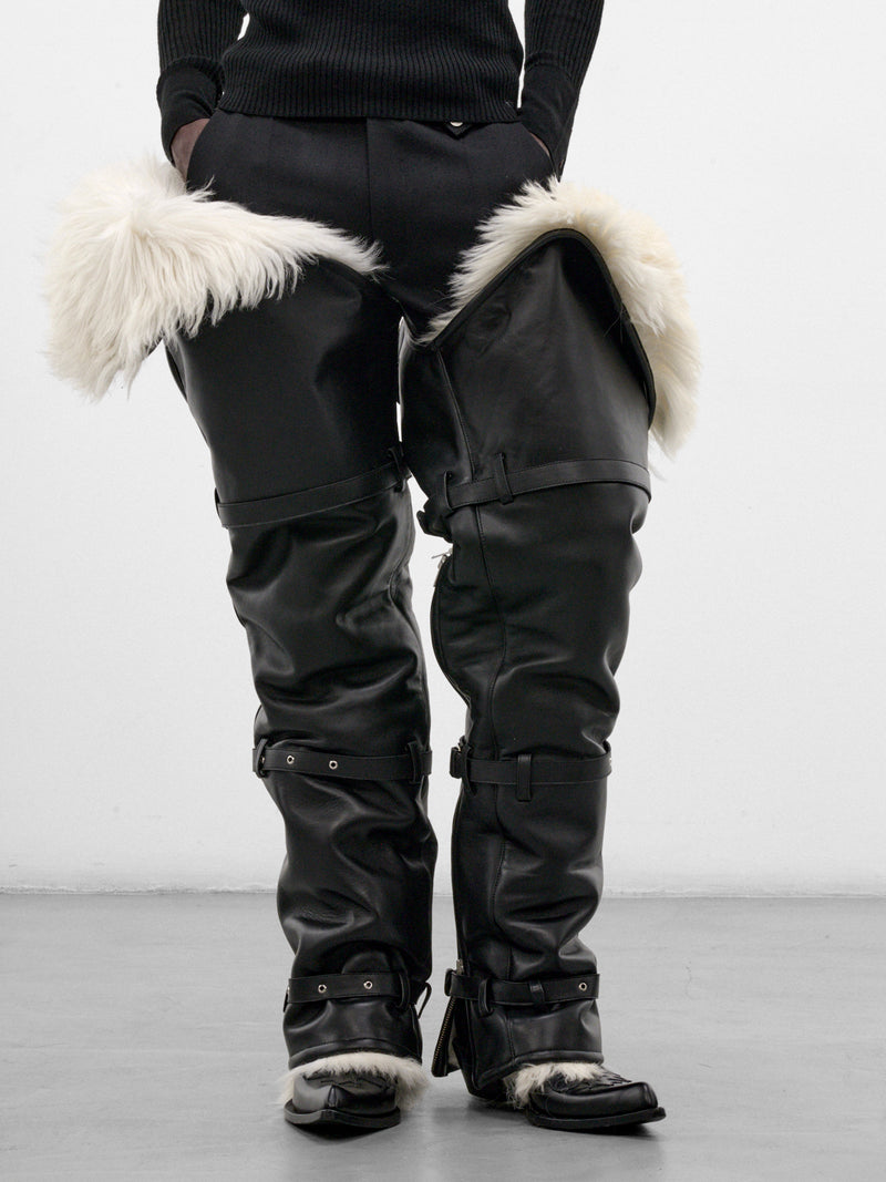 Black Leather Leg Covers (SC-001-A-BLACK)