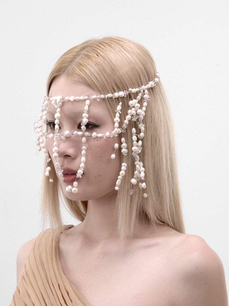 White Pearl Head Piece (PEARL-HEAD-PICE-WHITE)