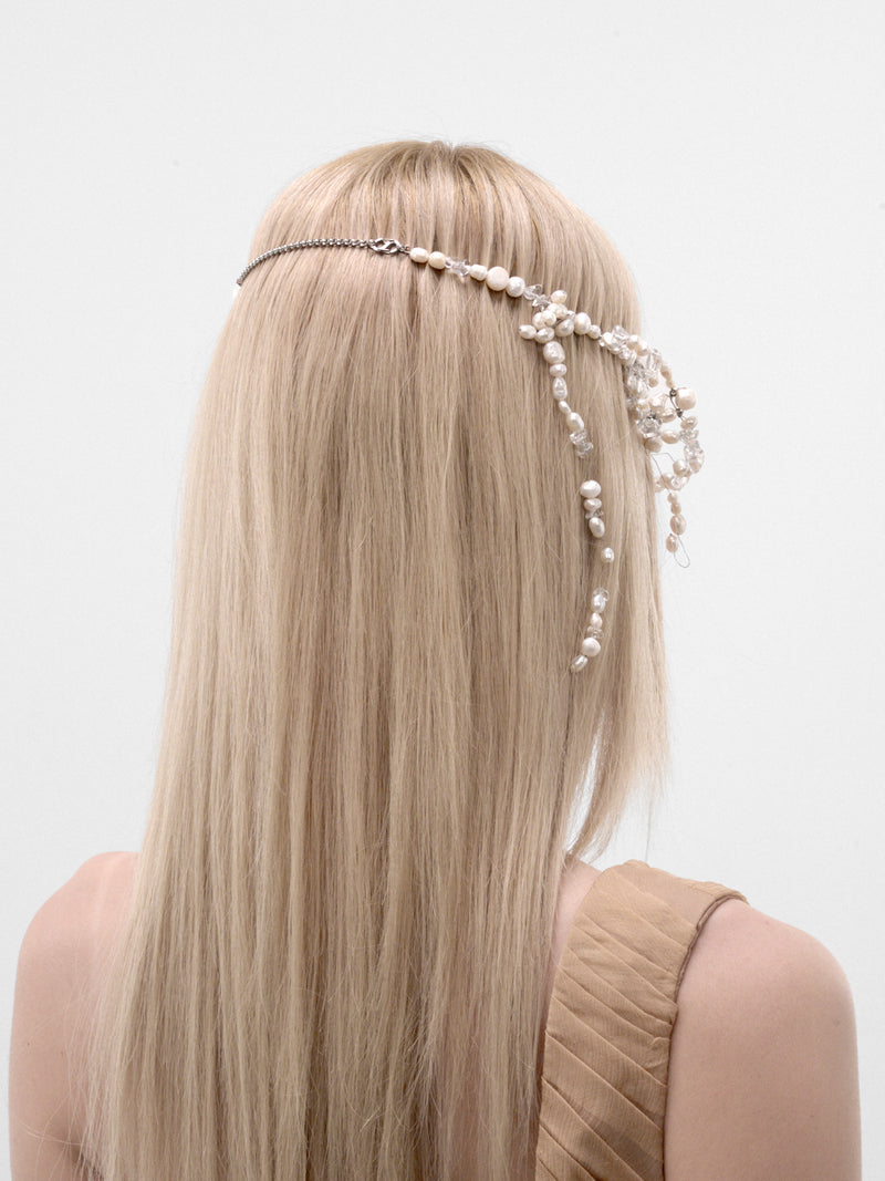 White Pearl Head Piece (PEARL-HEAD-PICE-WHITE)