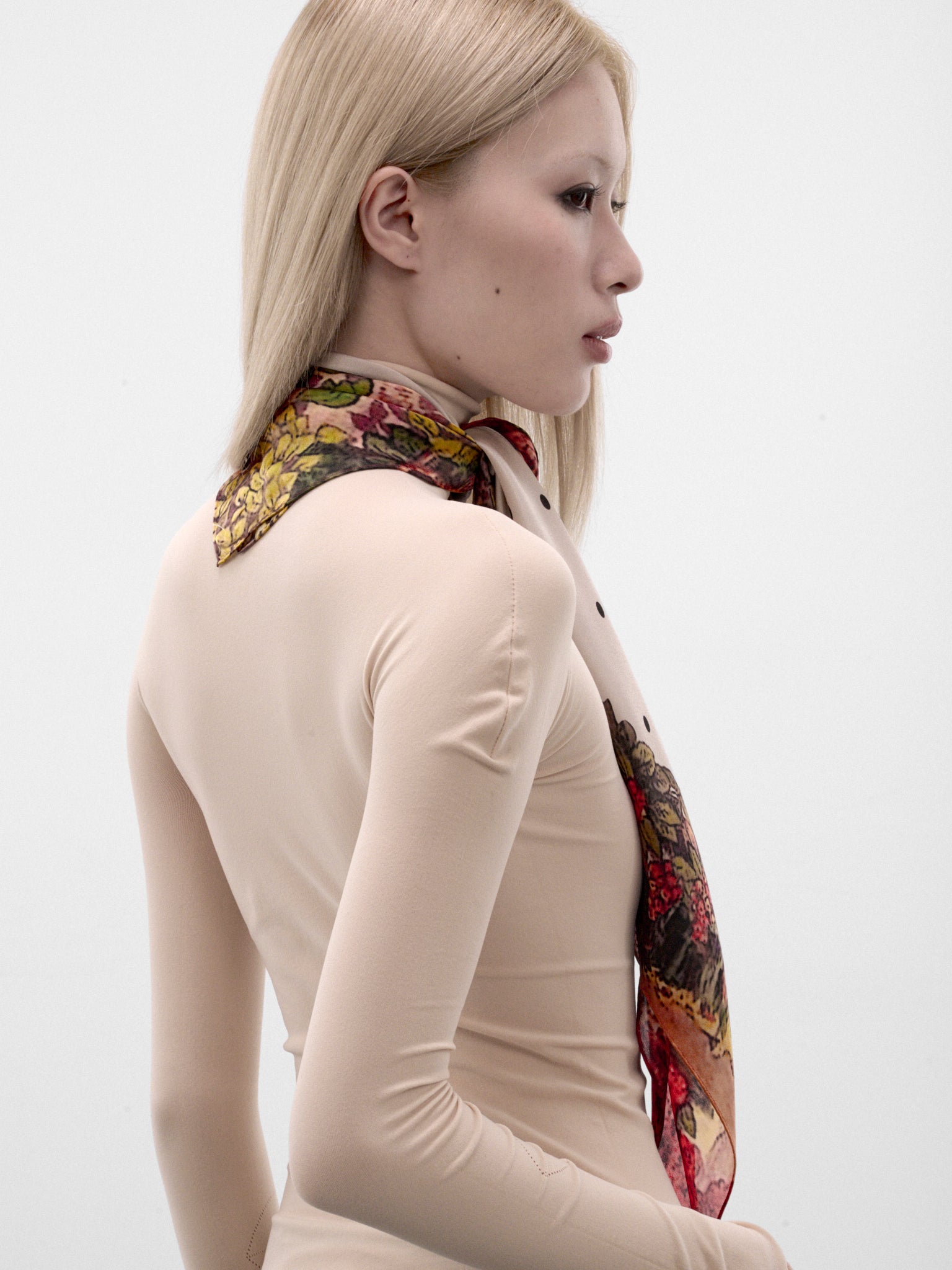 White Silk Bambi Scarf (UC2F1S03-3-IVORY-BASE)