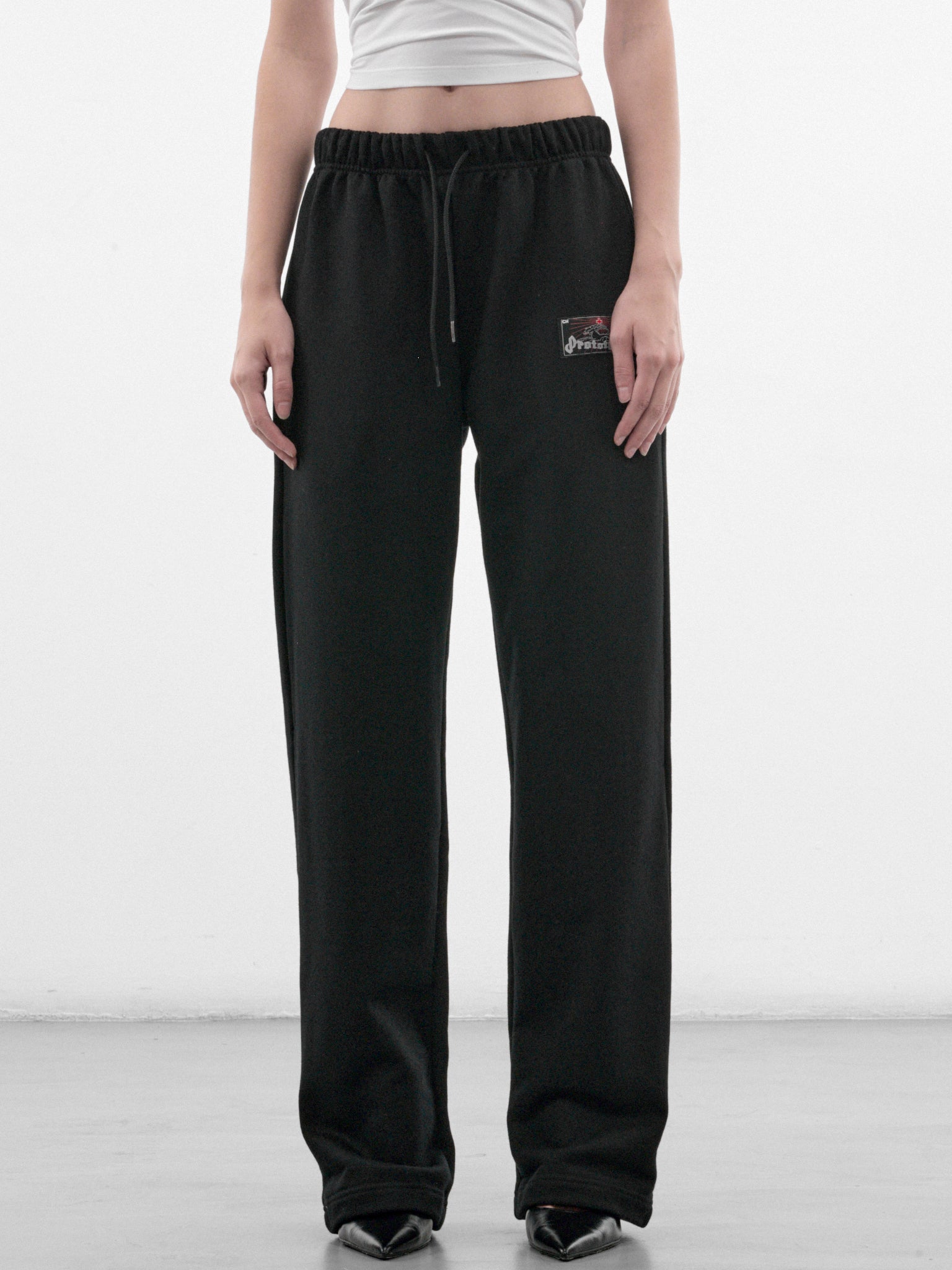 Black Cotton Graphic Sweatpants (PT99OT16USBK-BLACK)