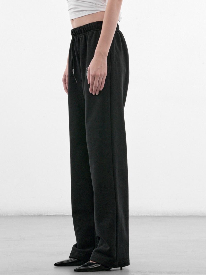 Black Cotton Graphic Sweatpants (PT99OT16USBK-BLACK)