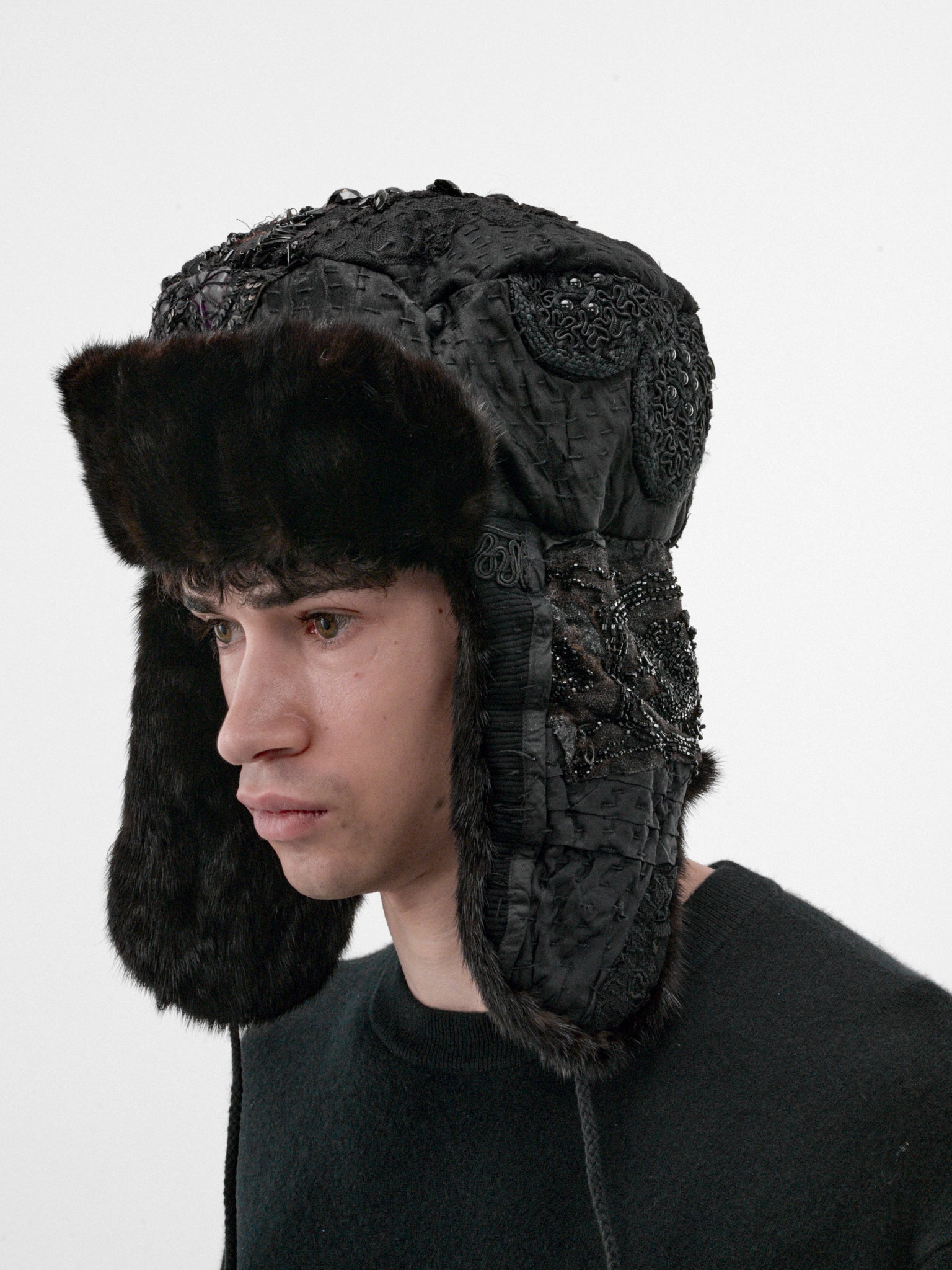 Black Silk Hunter Hat (2901830MF-BLACK)