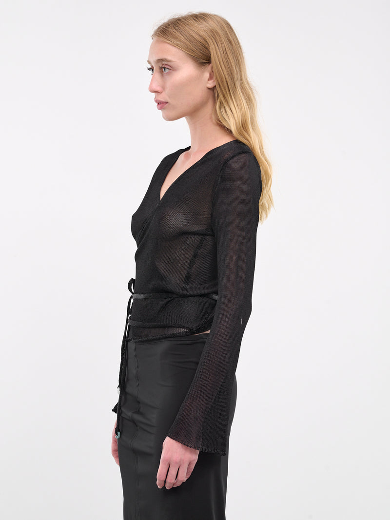 Knitted Wrap Top (TOP9-BLACK)