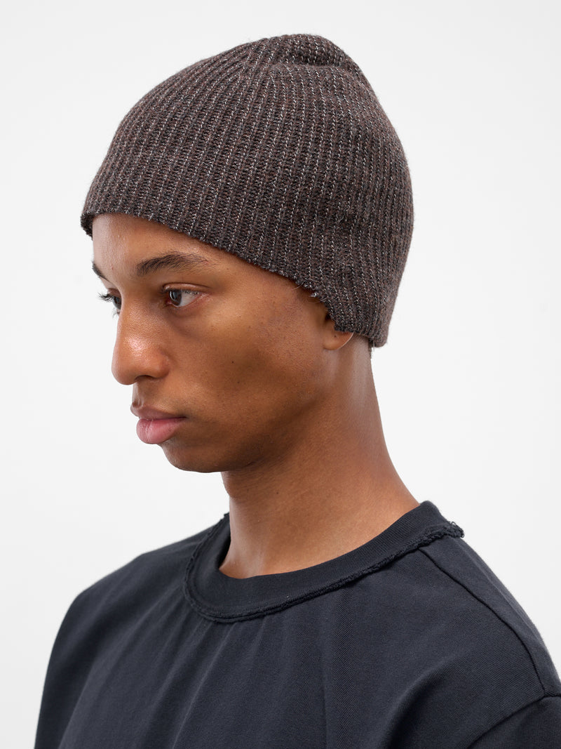 Brown Llama Rib-Knit Beanie (CF-20-03-07-01-BROWN)