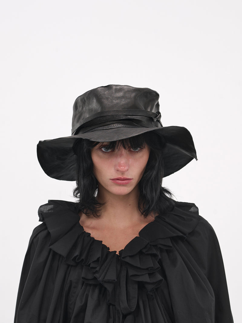 Nanse Lamb Wide Brim Hat (B0013574-LT137-BLACK)