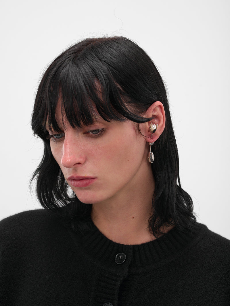 Double-Ended Flower Stud Earring (ERG561-0904-PEARL)