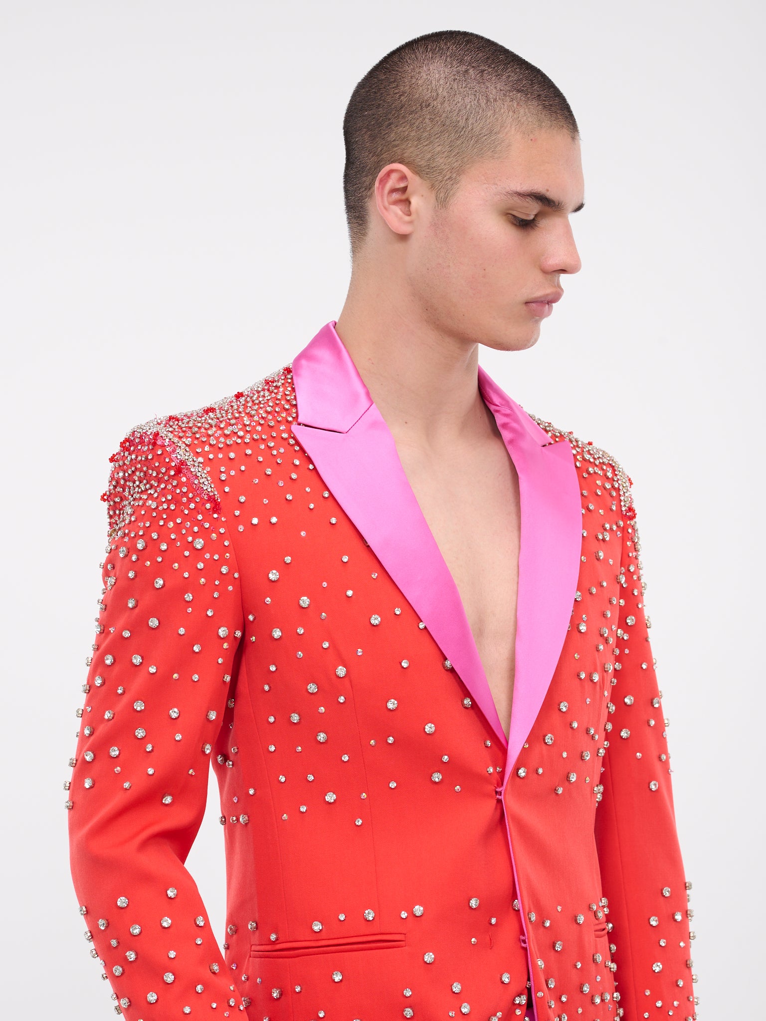 Crystal Suit Jacket (JA173758211821-CHERRY-TOMATO)