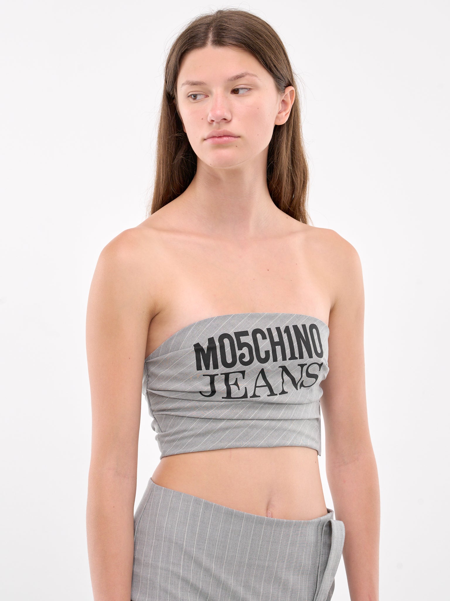 andmary Candice ribbon bare tops gray