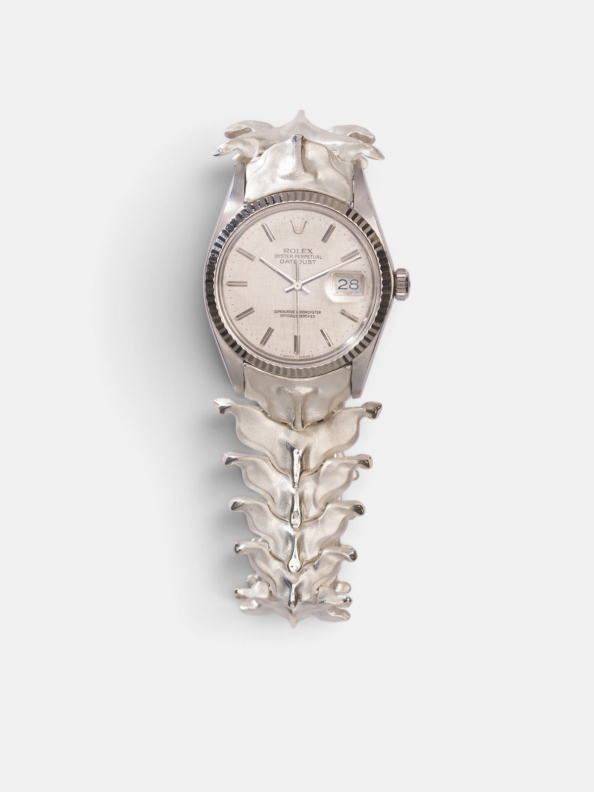 Spinale Skeletal Silver Rolex Watch (RDJ-21-AB-26-011-SPINALE-ROLEX)