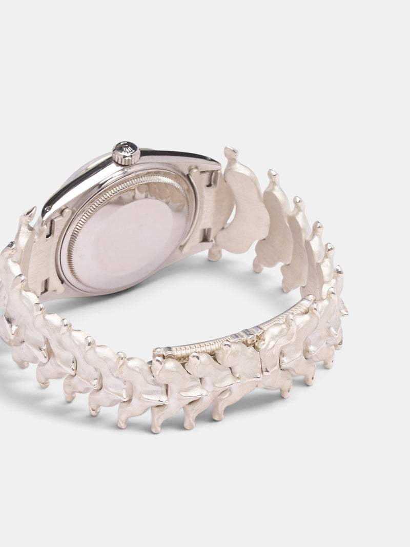 Spinale Skeletal Silver Rolex Watch (RDJ-21-AB-26-011-SPINALE-ROLEX)