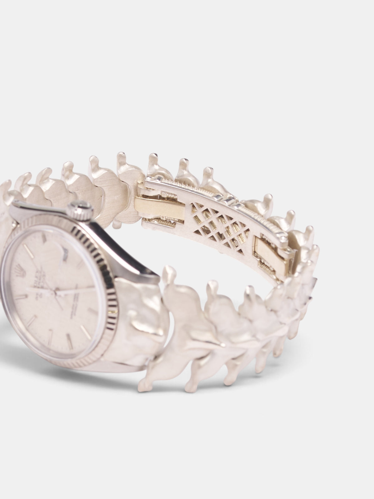 Spinale Skeletal Silver Rolex Watch (RDJ-21-AB-26-011-SPINALE-ROLEX)