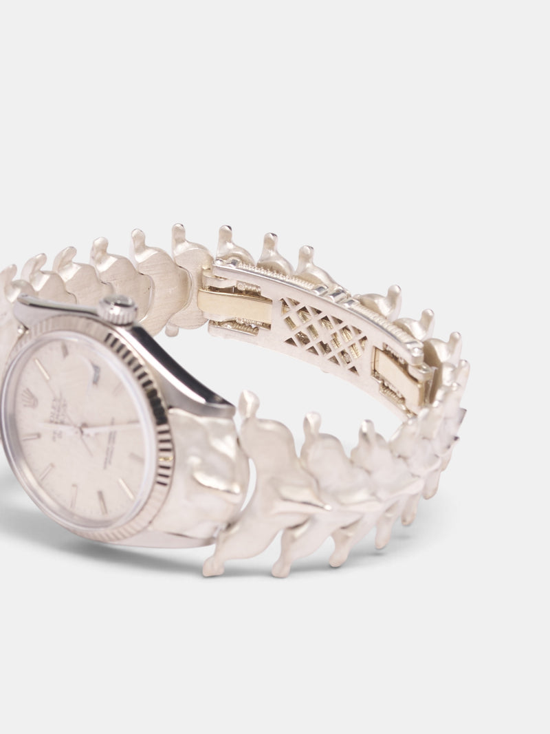 Spinale Skeletal Silver Rolex Watch (RDJ-21-AB-26-011-SPINALE-ROLEX)