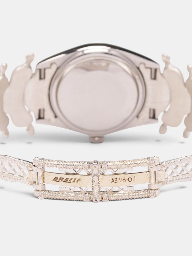 Spinale Skeletal Silver Rolex Watch (RDJ-21-AB-26-011-SPINALE-ROLEX)