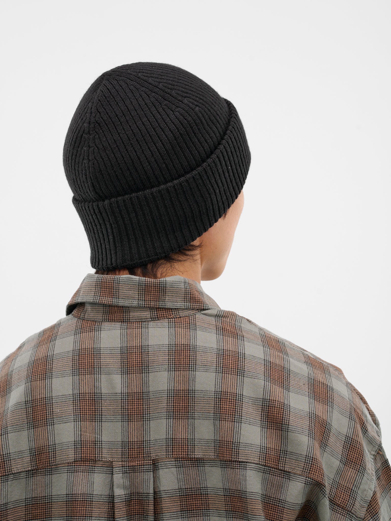 Black Rib-Knit Wool Beanie (A4258KB-KNIT-BLACK-RUSTIC)