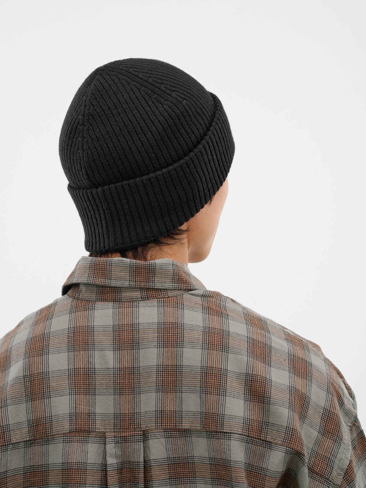 Black Rib-Knit Wool Beanie (A4258KB-KNIT-BLACK-RUSTIC)