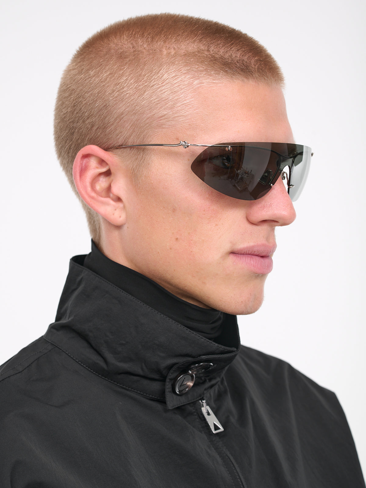 Knot Shield Sunglasses (769194V4450-8107-SILVER-GREY)