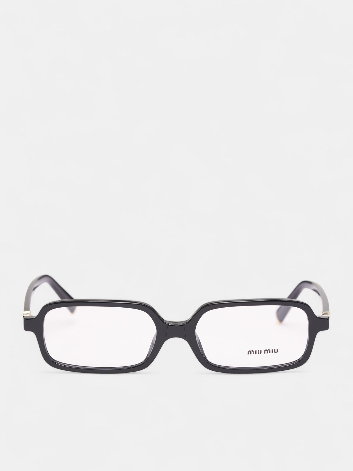 Black Glossy Rectangular Glasses (0MU-01YV-16K1O153-BLACK)