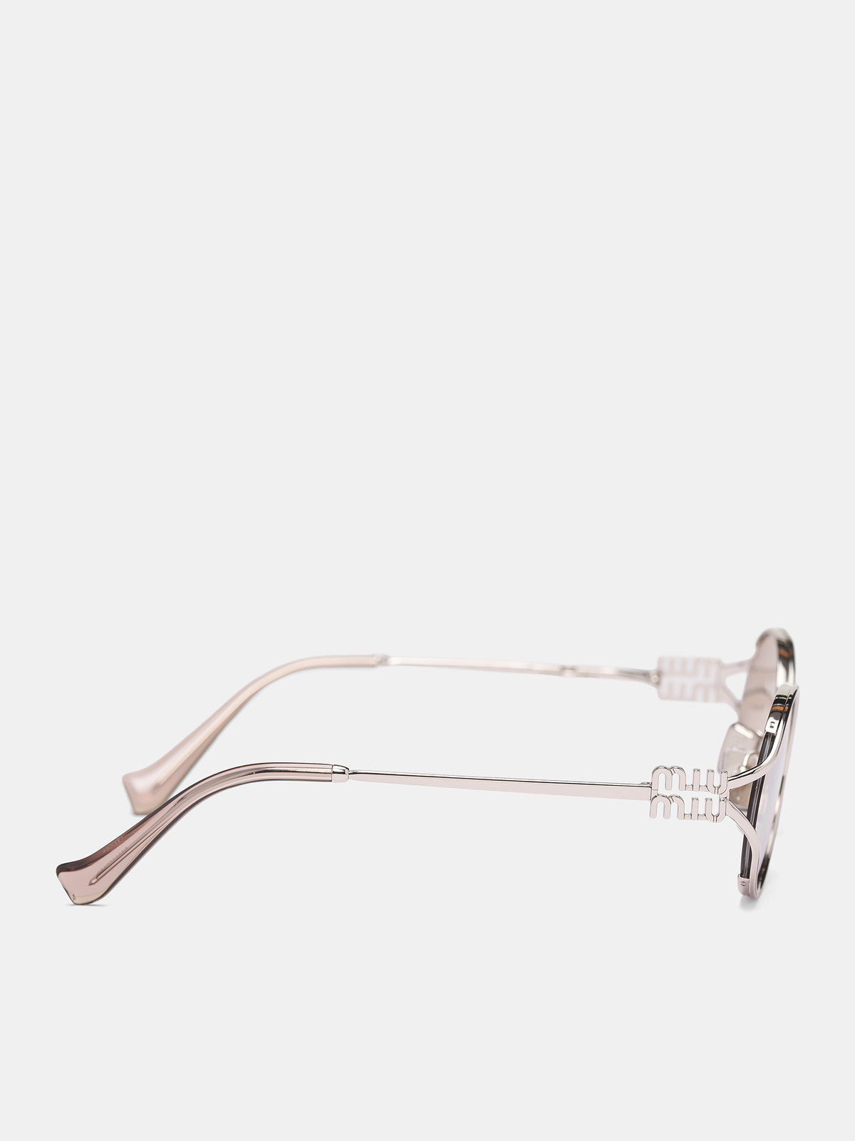 Silver MU-52YS Oval Sunglasses (0MU-52YS-SILVER-IVORY-SILVER)
