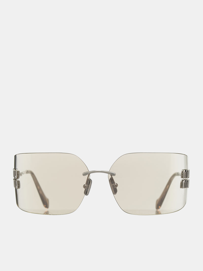 Wraparound Mirror Sunglasses (0MU-54YS-SILVER-IVORY-MIRROR)