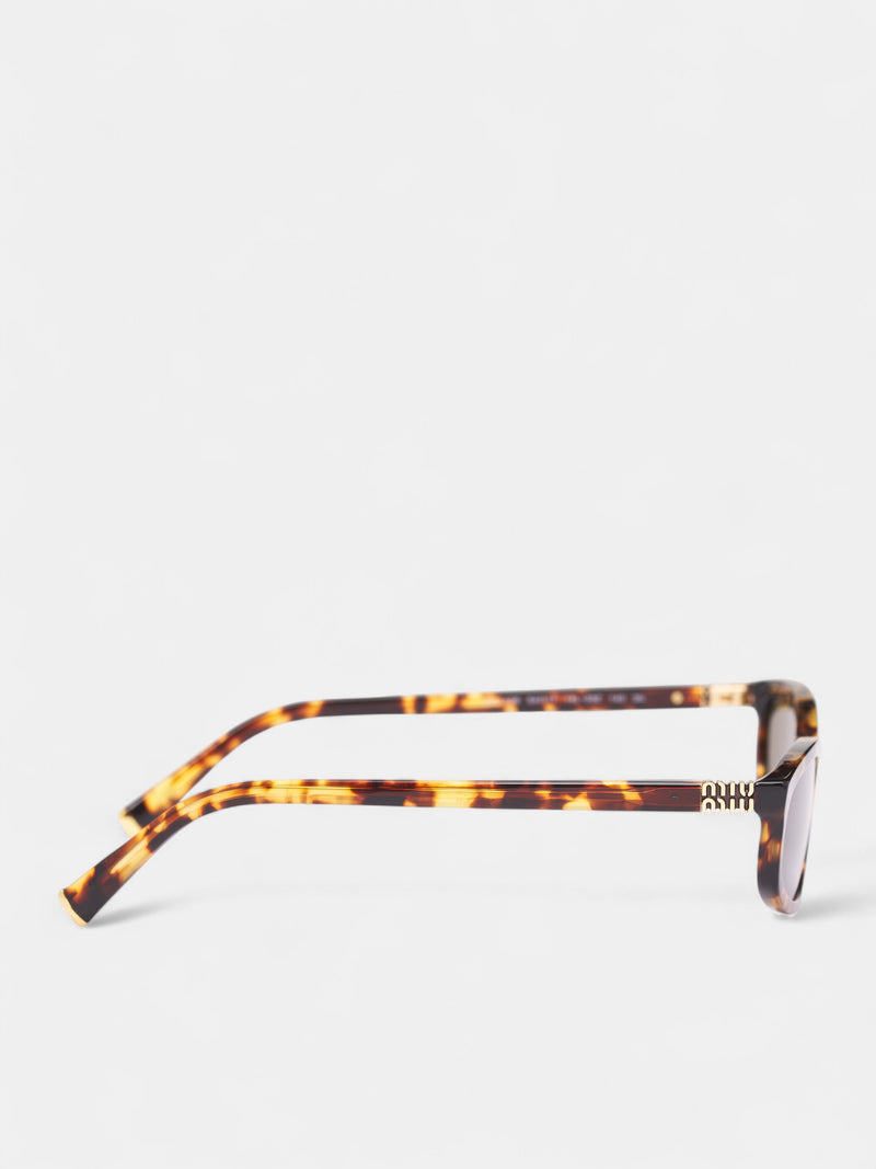 Brown Tortoiseshell Oval Sunglasses (0MU-A06S-14LC9Z54-DARK-BROWN)