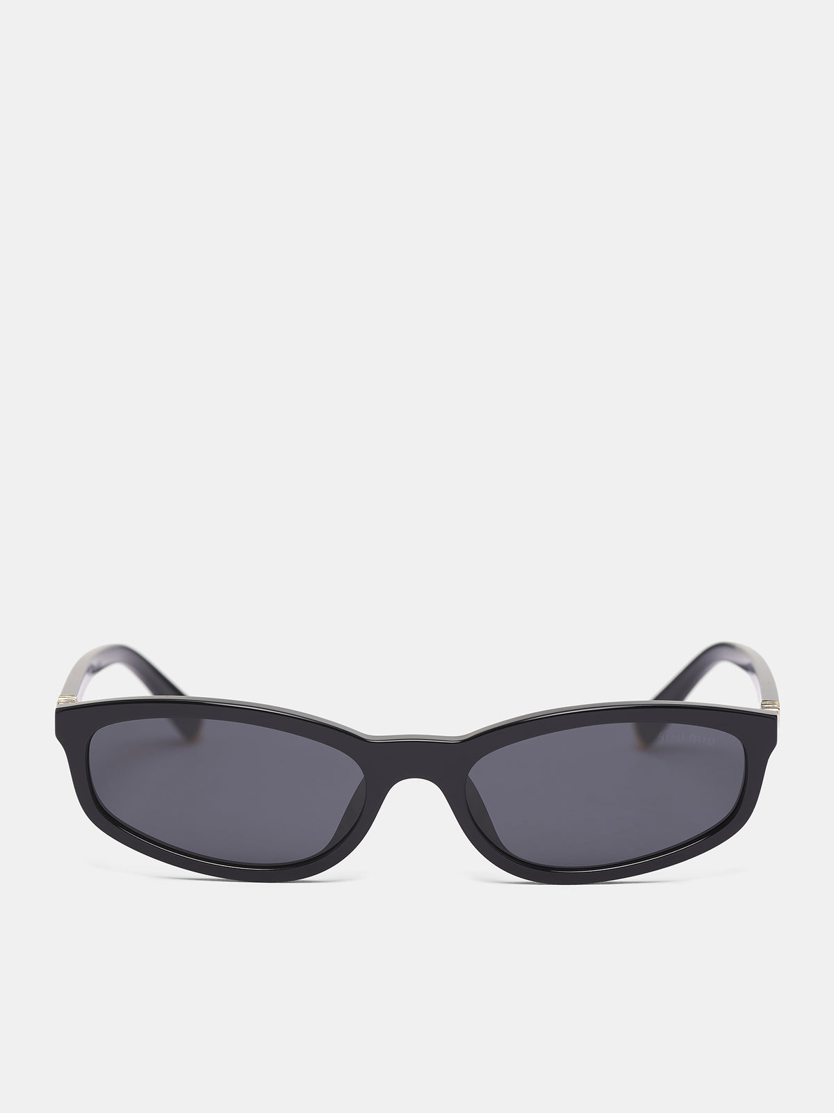 Black MU-A06S Oval Sunglasses (0MU-A06S-BLACK-DARK-GREY)