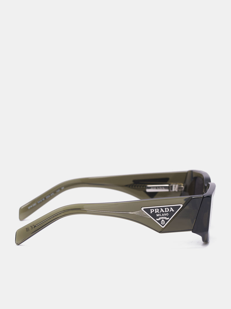 09ZS Geometric Sunglasses (0PR-09ZS-TRANSPARENT-GREY)