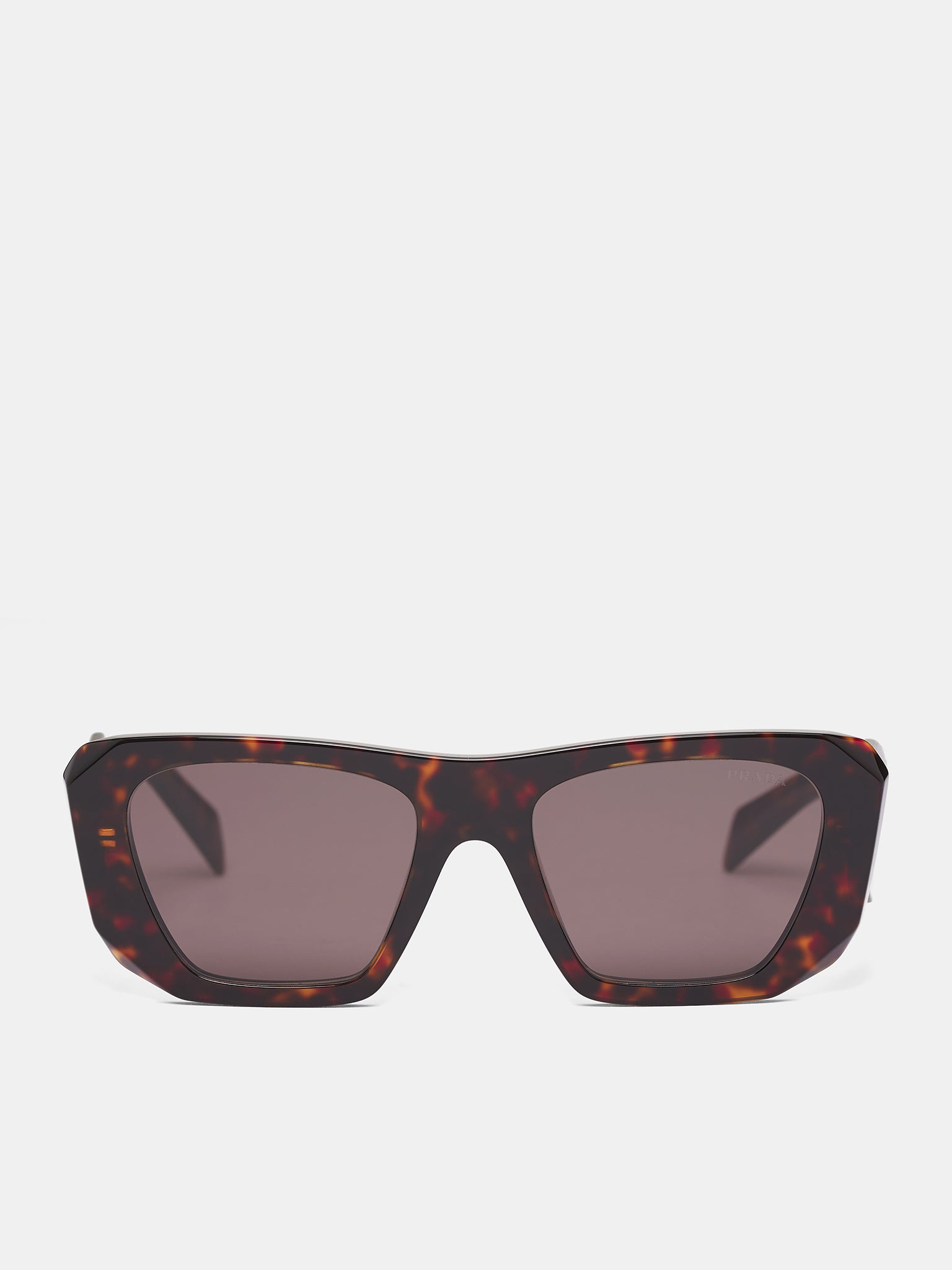 Tortoiseshell PR-B18S Geometric Sunglasses (0PR-B18S-ROOT-TORTOISE-DARK-BR)
