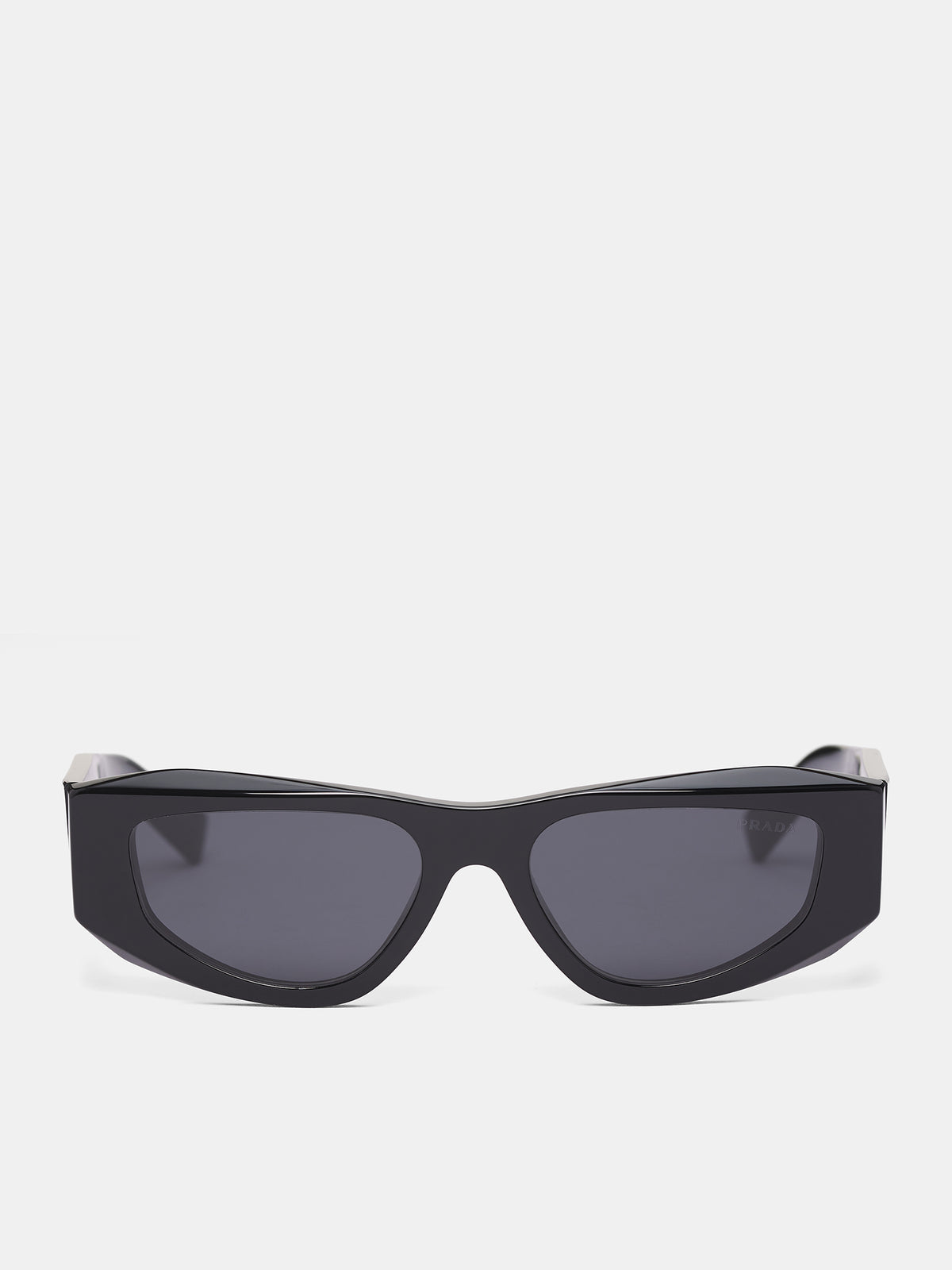 Black PR-B19S Geometric Sunglasses (0PR-B19S-BLACK-DARK-GREY)