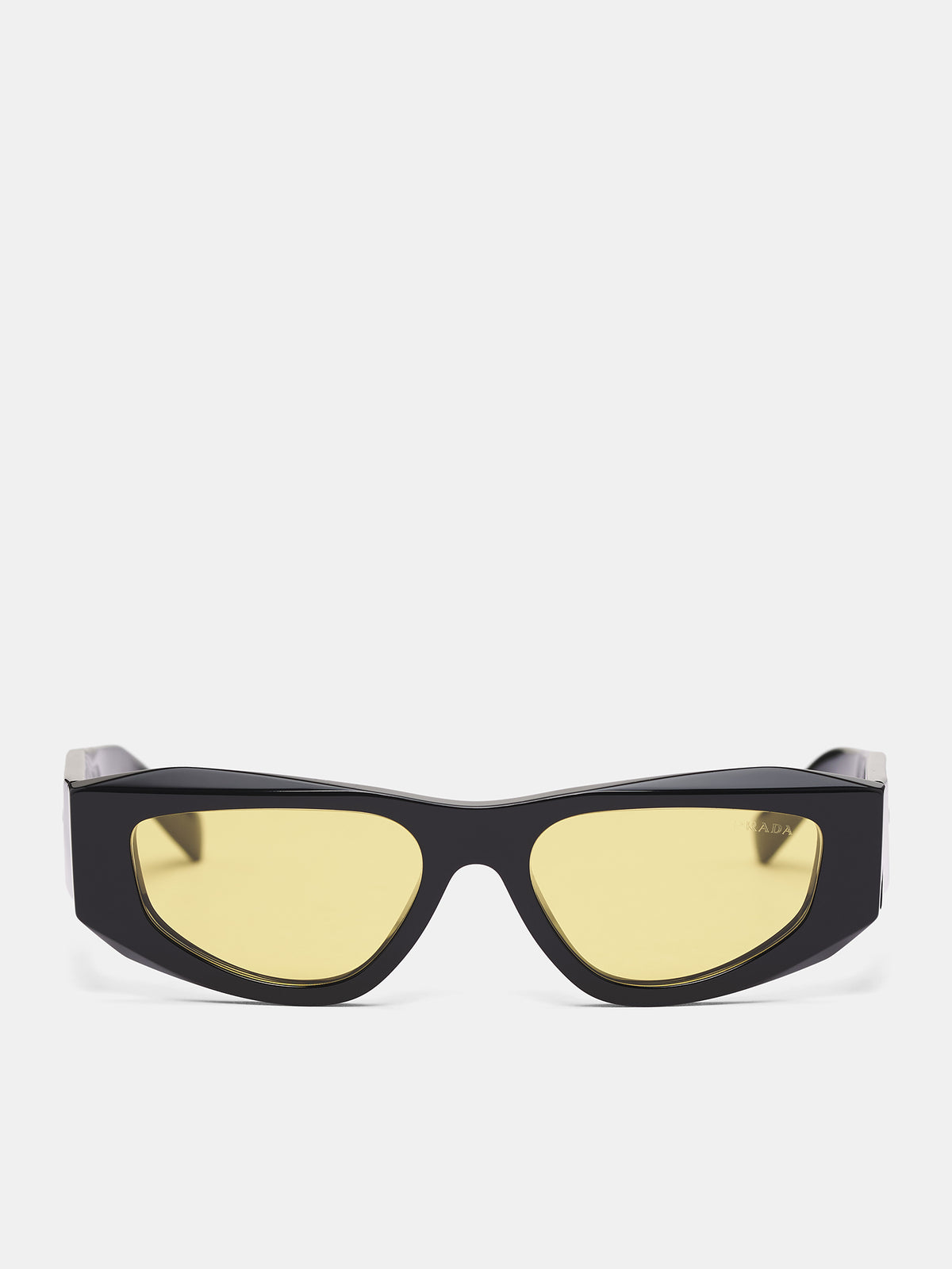 Black PR-B19S Geometric Sunglasses (0PR-B19S-BLACK-YELLOW)