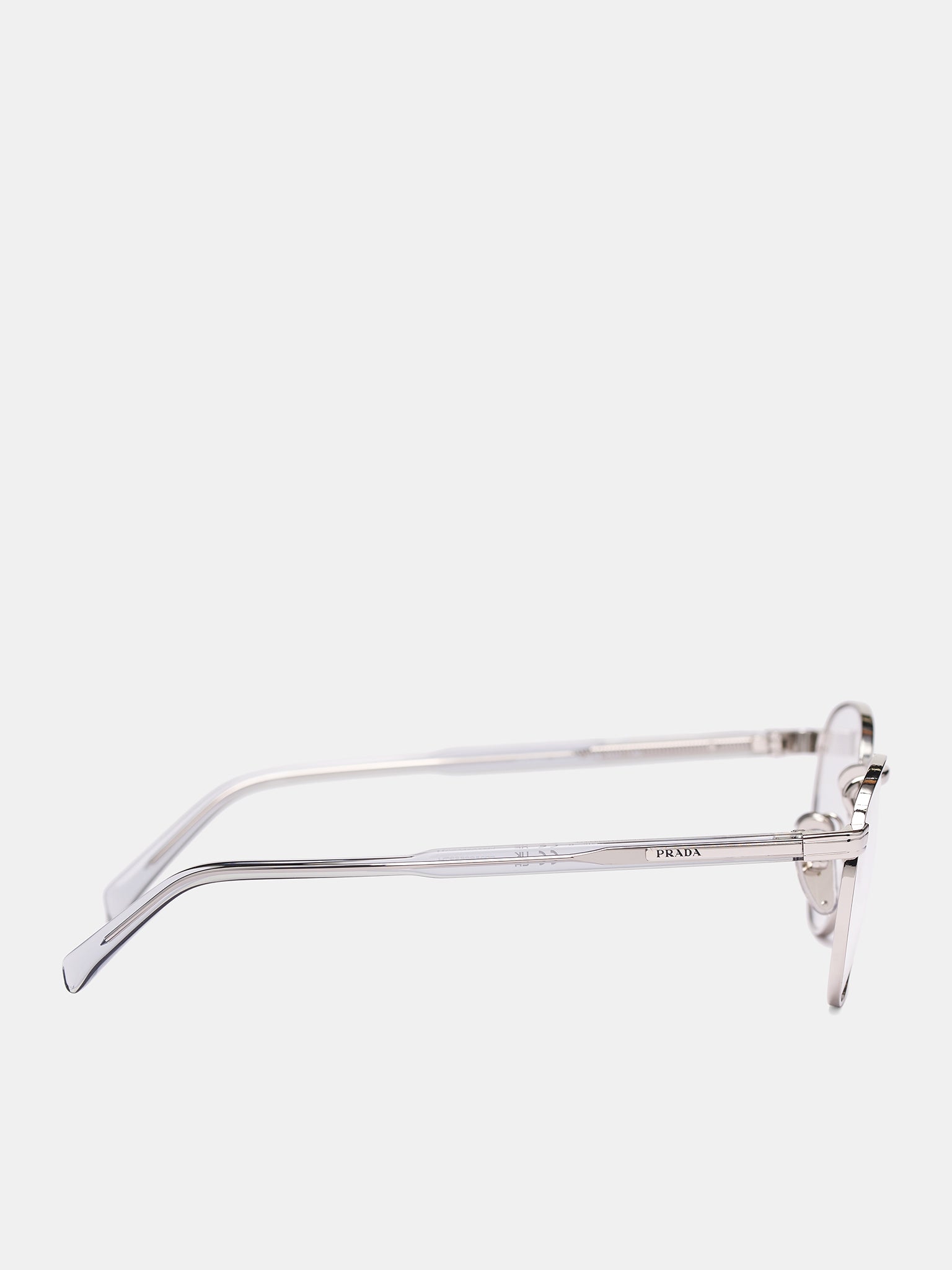 PR B52V Oval Metal Sunglasses (0PR-B52V-SILVER-W-DEMO-LENS)