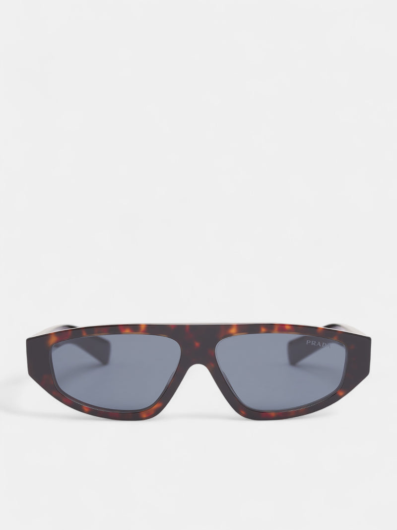Tortoiseshell C02S Geometric Sunglasses (0PR-C02S-ROOT-HAVANA-DARK-GREY)