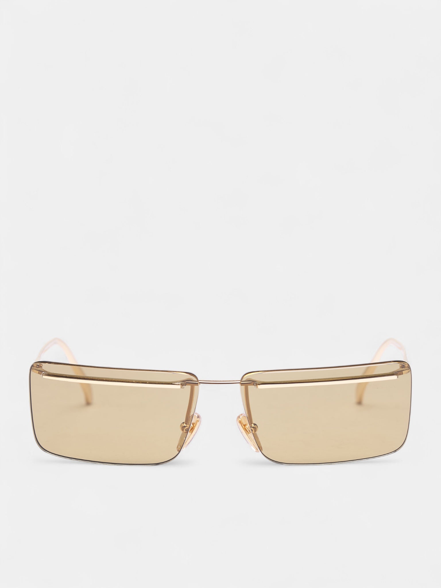 Gold Metal Rectangular Sunglasses (0PR-C53S-5AK70G60-GOLD-GREEN)