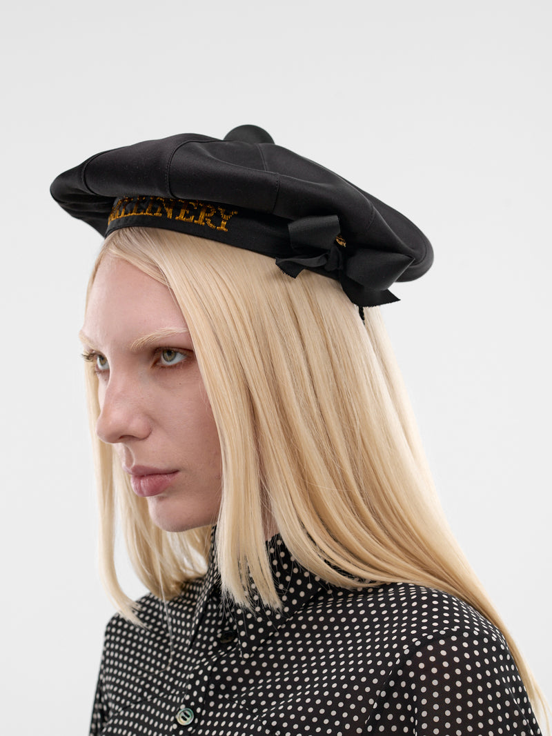 Black Silk Bise Beret (1-BISE-BLACK)