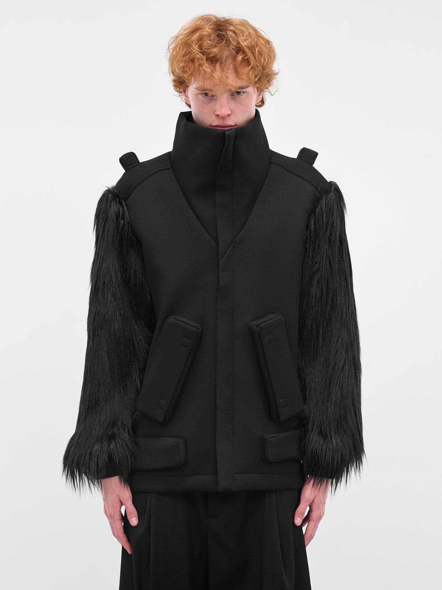 Black UFO Fur 3D Jacket (1002-CC7-BLACK)