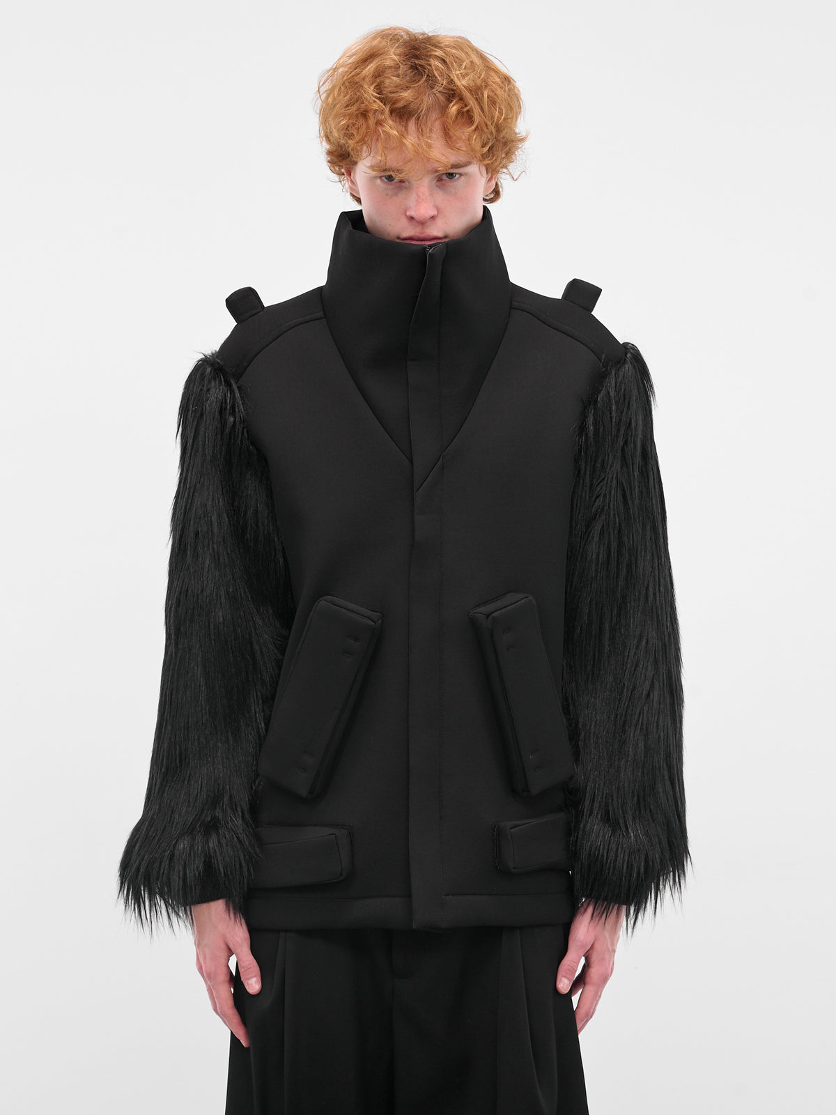 Black UFO Fur 3D Jacket (1002-CC7-BLACK)
